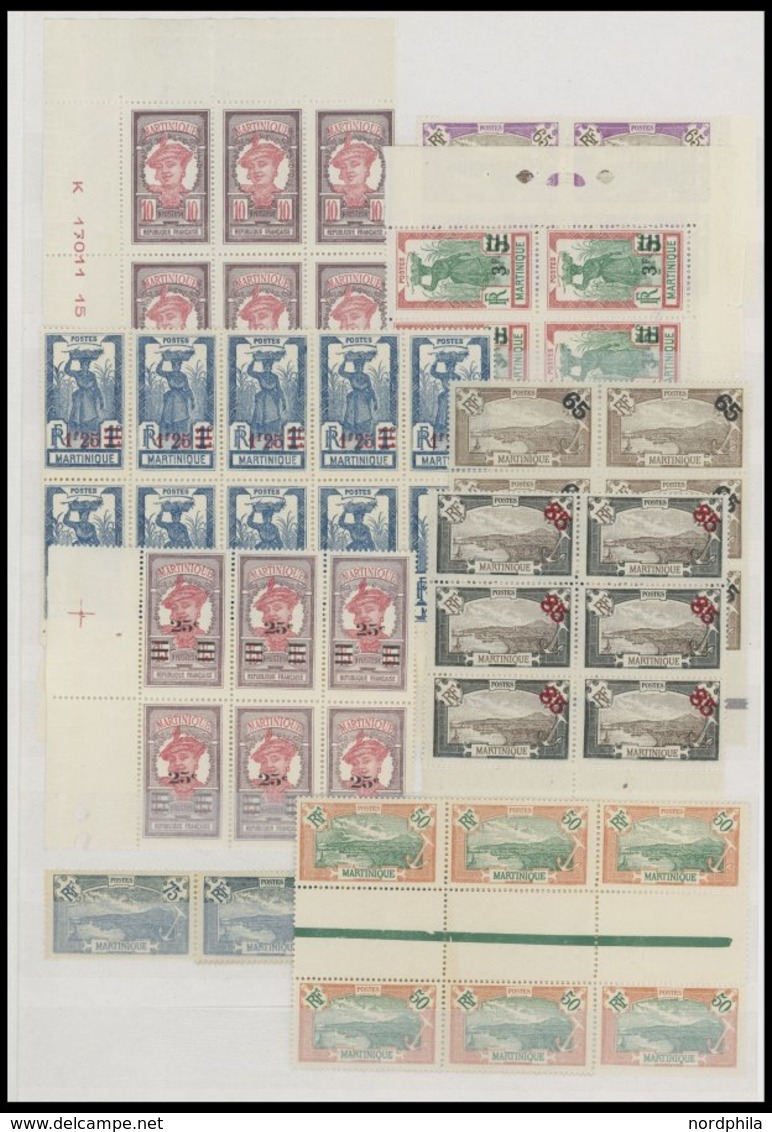 MARTINIQUE **,* , 1908-42, überwiegend Postfrische Partie Mit Bogenteilen, Fast Nur Prachterhaltung - Other & Unclassified