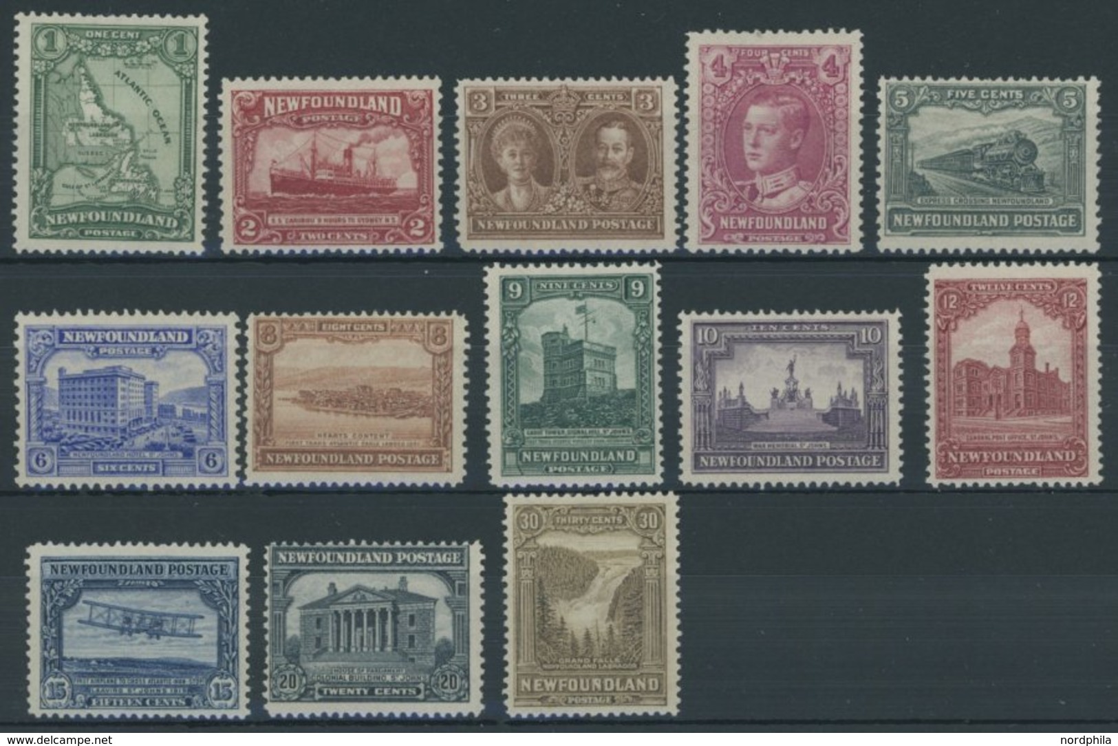 NEUFUNDLAND ** , 1928, Landesansichten: Mi.Nr. 129-38, 140/1 Und 143, 13 Postfrische Prachtwerte - Unclassified
