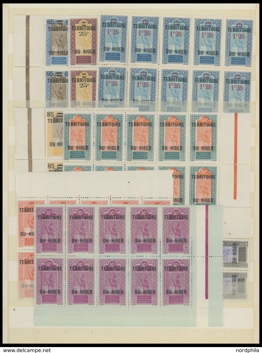 NIGER **,* , 1926-40, Fast Nur Postfrische Partie Mit Bogenteilen, Fast Nur Prachterhaltung - Other & Unclassified