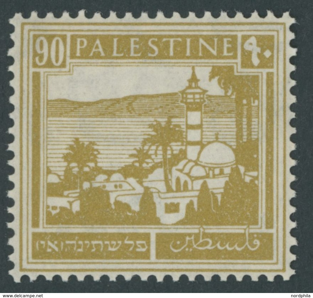 PALÄSTINA 68 *, 1927, 90 M. Hellgelbbraun, Falzrest, Pracht, Mi. 120.- - Palestina