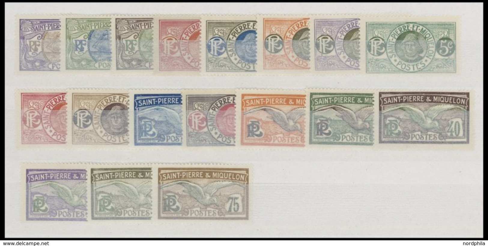 ST. PIERRE UND MIQUELON **,* , 1909-42, Fast Nur Postfrische Partie, Z.T. In Bogenteilen, Fast Nur Prachterhaltung - Unused Stamps