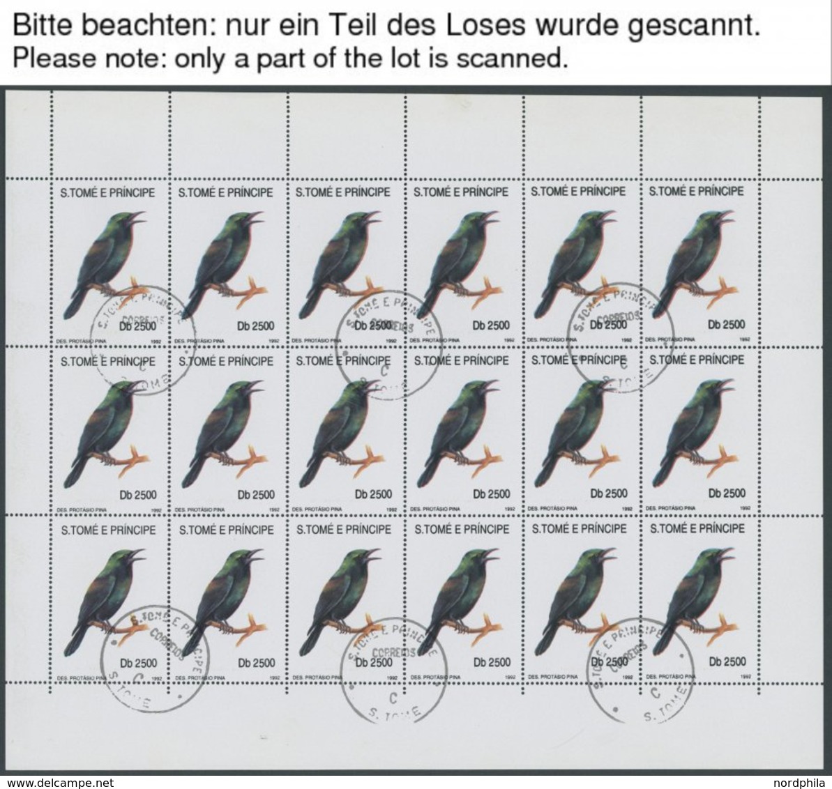 SAO TOME UND PRINCIPE 1330-33KB O, 1992, Fauna Und Flora Im Kleinbogensatz (18), Marken Pracht, Mi. 720.- - Sao Tomé E Principe