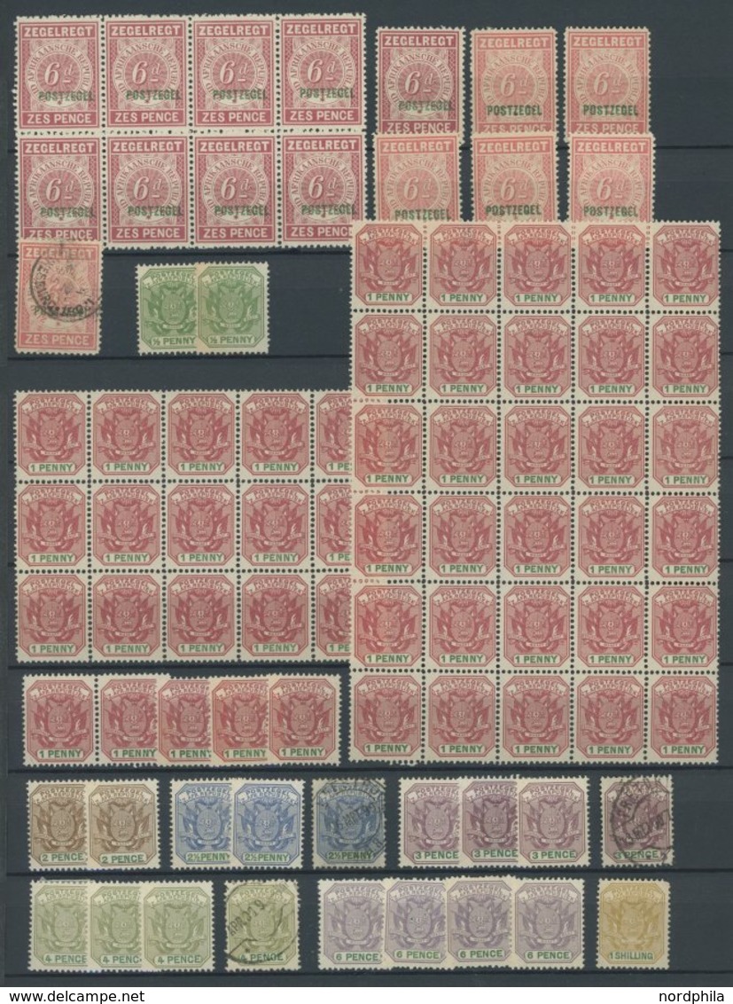 TRANSVAAL **,*,o , 1870-1904, reichhaltige Partie Transvaal im Einsteckbuch mit zahlreichen postfrischen Blockstücken, d