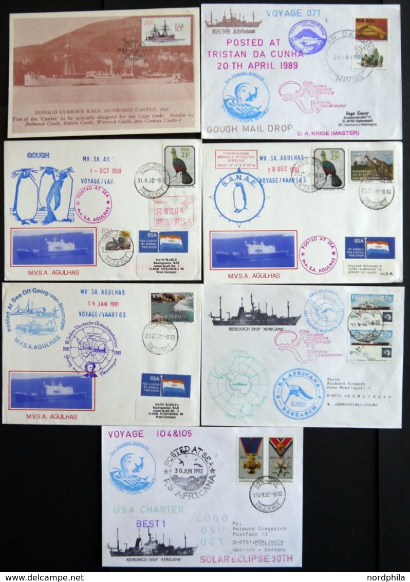SÜDAFRIKA AB 1910 1978 BRIEF, 1976-92, 7 Verschiedene Antarktis-Belege, Pracht - Storia Postale
