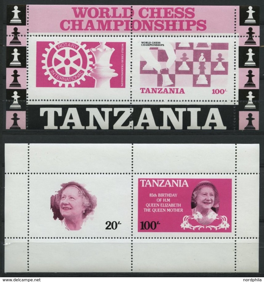 TANSANIA **, 1985-87, 8 Verschiedene Komplette Ausgaben In Kleinbogen Mit Den Dazugehörigen Blocks, Pracht, Mi. 135.- - Tanzania (1964-...)