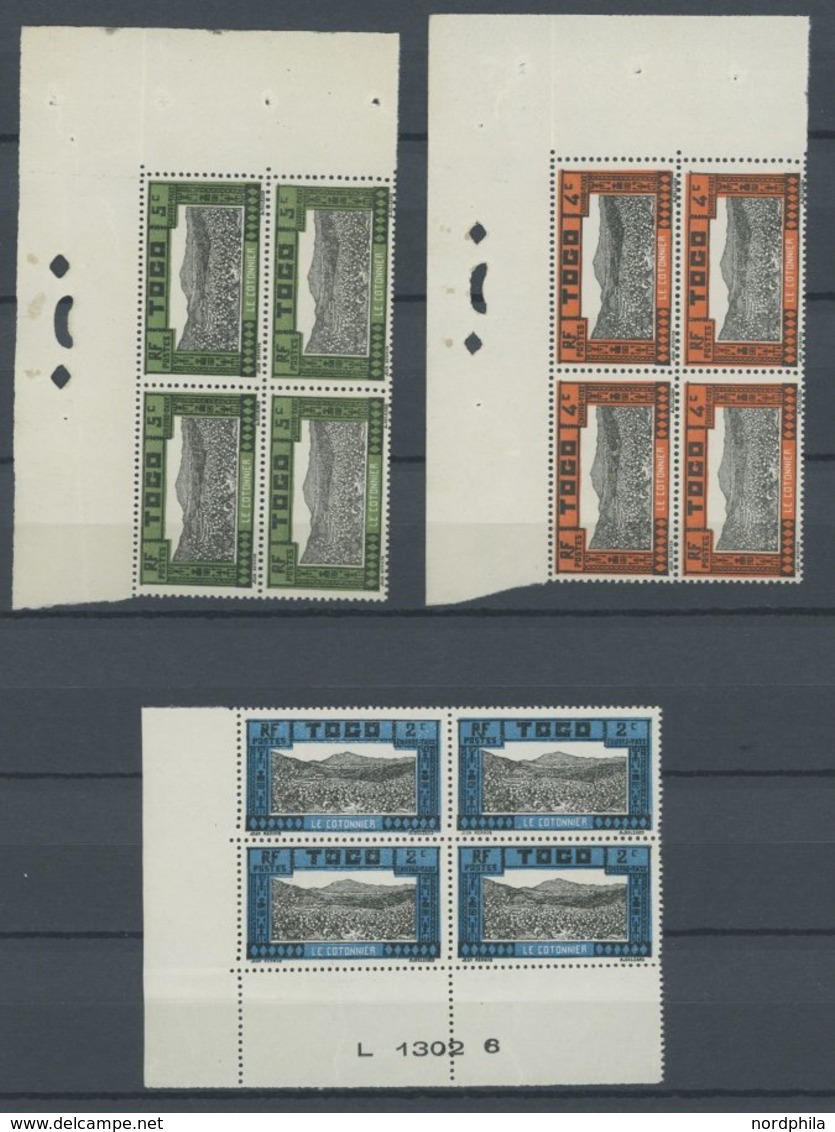 TOGO D 9-19 VB **, Dienstmarken: 1925, Baumwollplantage In Viererblocks, Postfrischer Prachtsatz - Unused Stamps