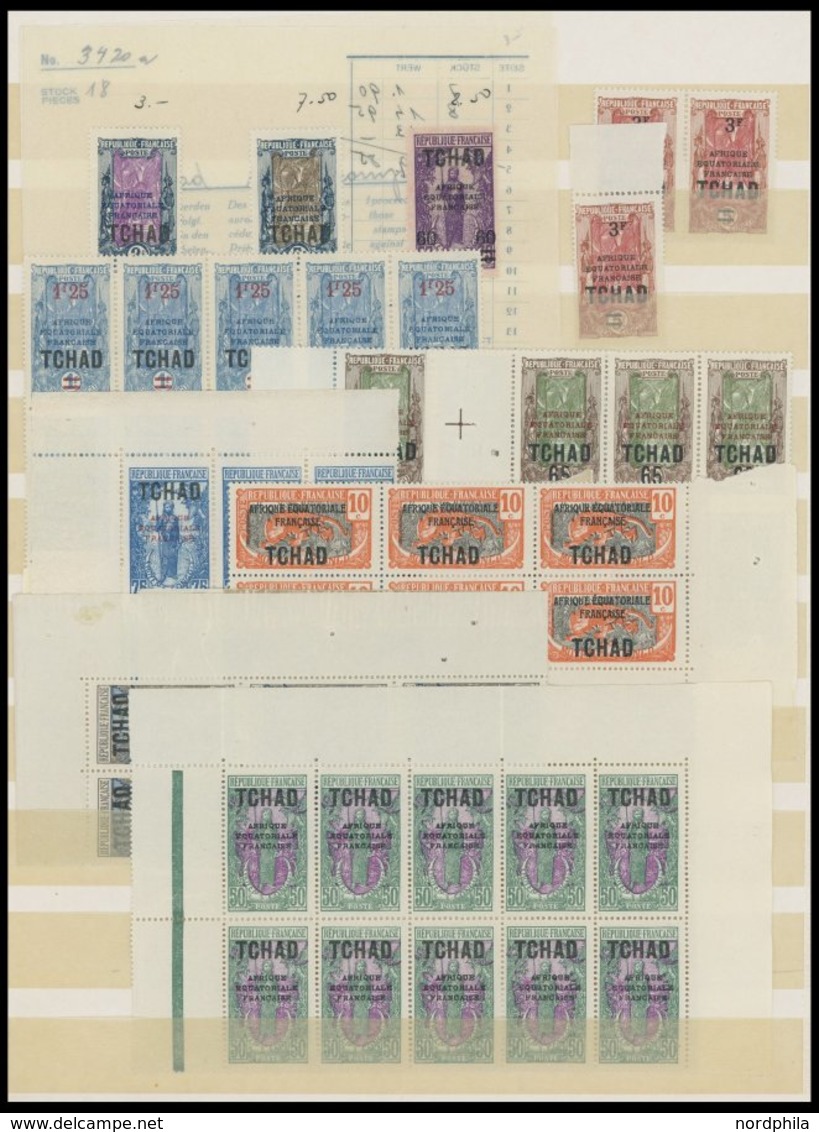 TSCHAD **,* , 1924/5, überwiegend Postfrische Partie, Einiges In Bogenteilen, Fast Nur Prachterhaltung - Otros & Sin Clasificación