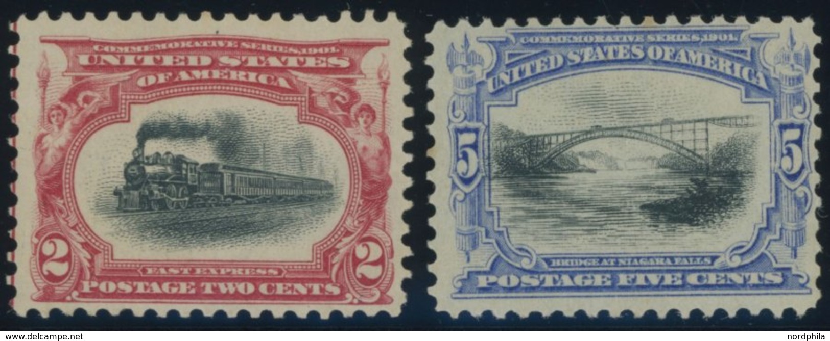 USA 133,135 **, Scott 295,297, 1901, 2 Und 5 C. Panamerikanische Ausstellung, Postfrisch, 2 Werte Feinst, $ 220 - Other & Unclassified