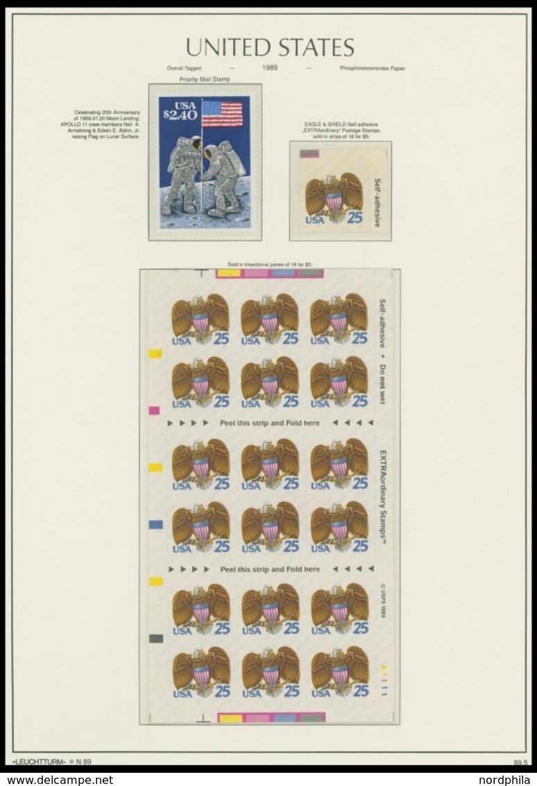 SAMMUNGEN, LOTS **, 1970-92, postfrische Sammlung USA in 2 roten Leuchtturm Falzlosalben, wohl weitgehend komplett mit v