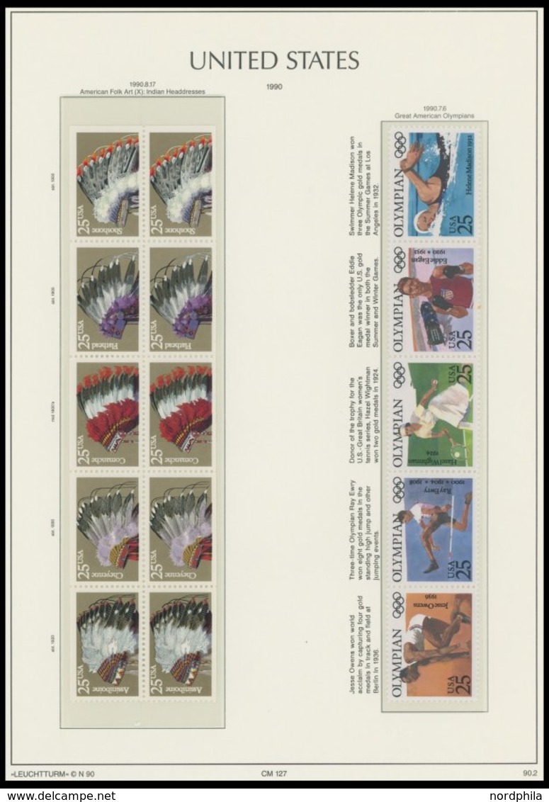 SAMMUNGEN, LOTS **, 1970-92, postfrische Sammlung USA in 2 roten Leuchtturm Falzlosalben, wohl weitgehend komplett mit v