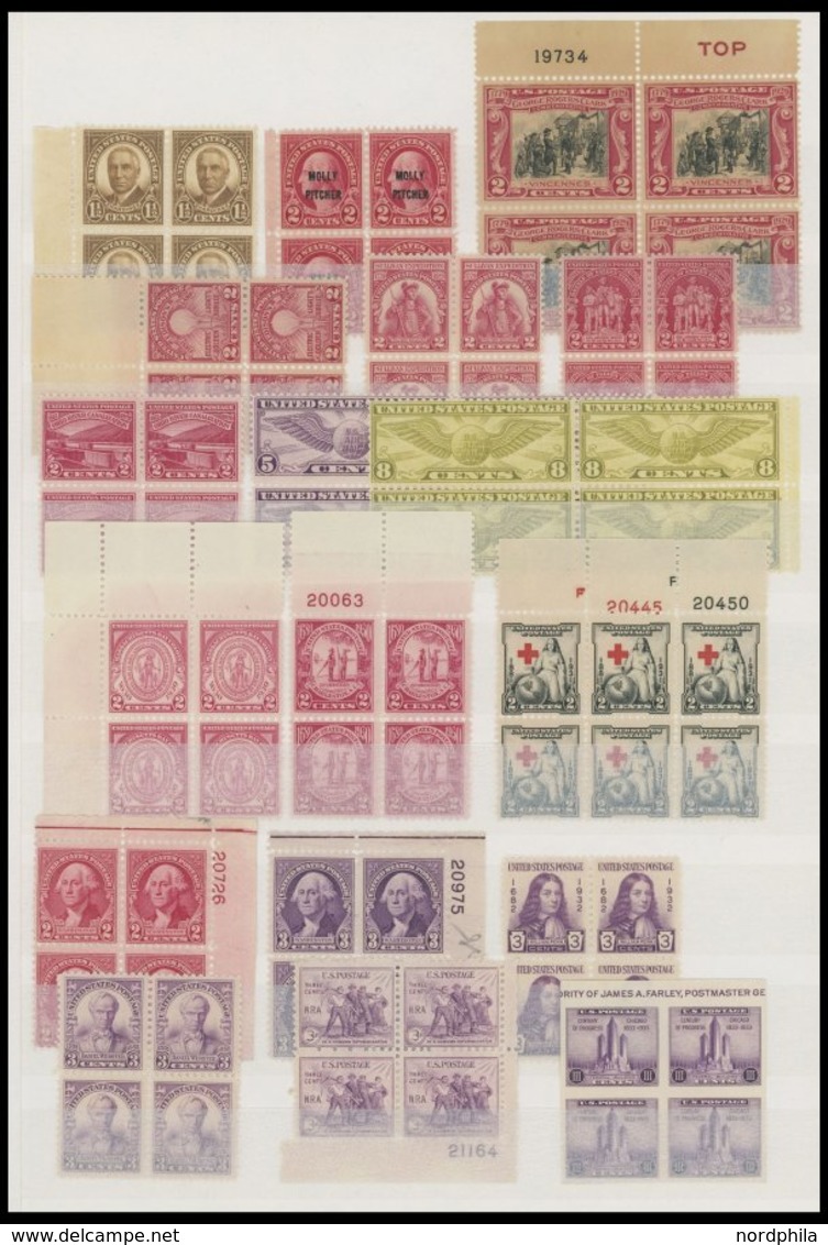 SAMMUNGEN, LOTS VB **, 1927-52, Postfrische Partie Von 66 Verschiedenen Viererblocks, Dabei Viele Randstücke Und Einige  - Collections