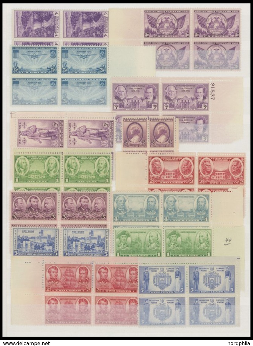 SAMMUNGEN, LOTS VB **, 1927-52, Postfrische Partie Von 66 Verschiedenen Viererblocks, Dabei Viele Randstücke Und Einige  - Collections