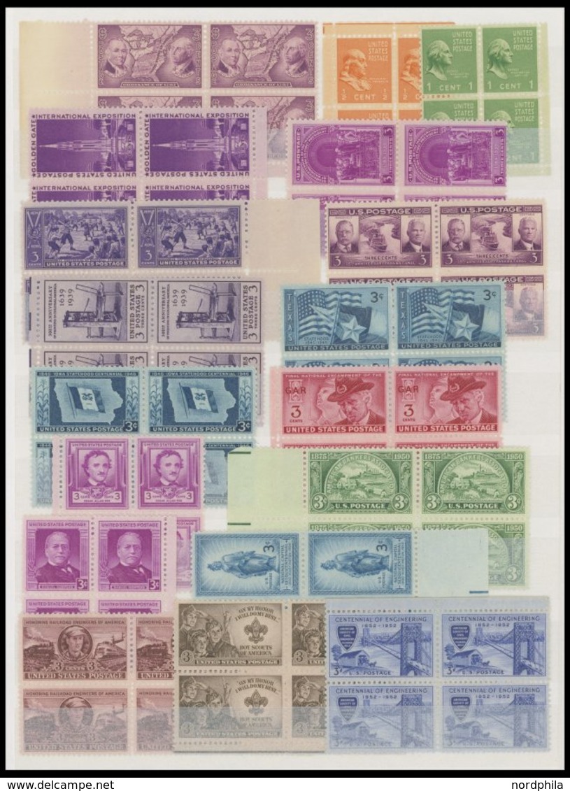 SAMMUNGEN, LOTS VB **, 1927-52, Postfrische Partie Von 66 Verschiedenen Viererblocks, Dabei Viele Randstücke Und Einige  - Collections