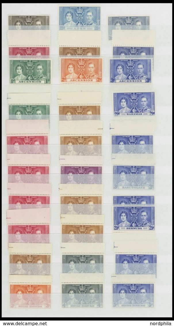 SLG. ÜBERSEE **, Britisch Commonwealth: 1937, Coronation, 45 Ausgaben (aus Aden - Virgin Islands), Insgesamt 135 Werte,  - Altri & Non Classificati