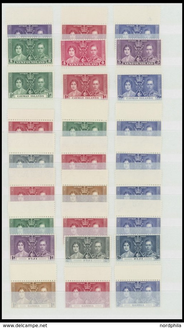 SLG. ÜBERSEE **, Britisch Commonwealth: 1937, Coronation, 45 Ausgaben (aus Aden - Virgin Islands), Insgesamt 135 Werte,  - Autres & Non Classés