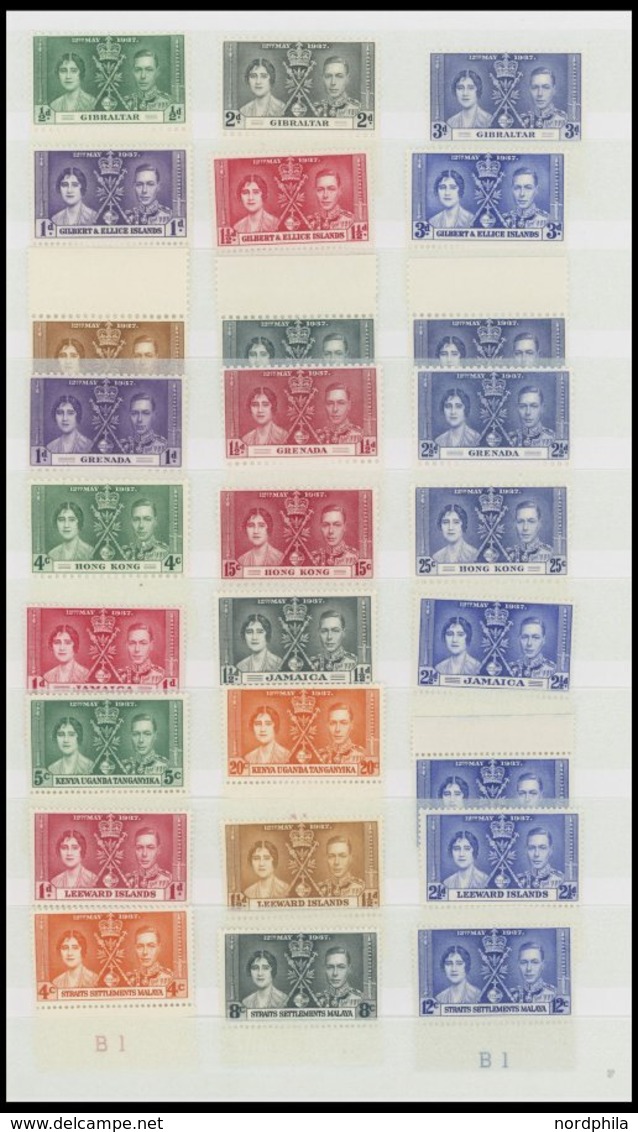 SLG. ÜBERSEE **, Britisch Commonwealth: 1937, Coronation, 45 Ausgaben (aus Aden - Virgin Islands), Insgesamt 135 Werte,  - Other & Unclassified
