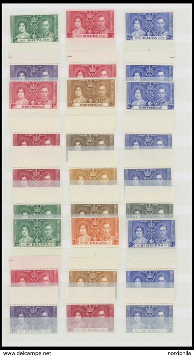 SLG. ÜBERSEE **, Britisch Commonwealth: 1937, Coronation, 45 Ausgaben (aus Aden - Virgin Islands), Insgesamt 135 Werte,  - Otros & Sin Clasificación