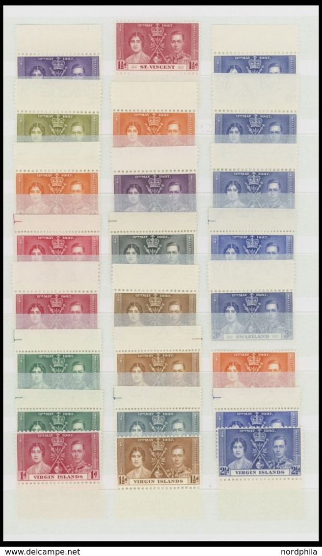 SLG. ÜBERSEE **, Britisch Commonwealth: 1937, Coronation, 45 Ausgaben (aus Aden - Virgin Islands), Insgesamt 135 Werte,  - Otros & Sin Clasificación