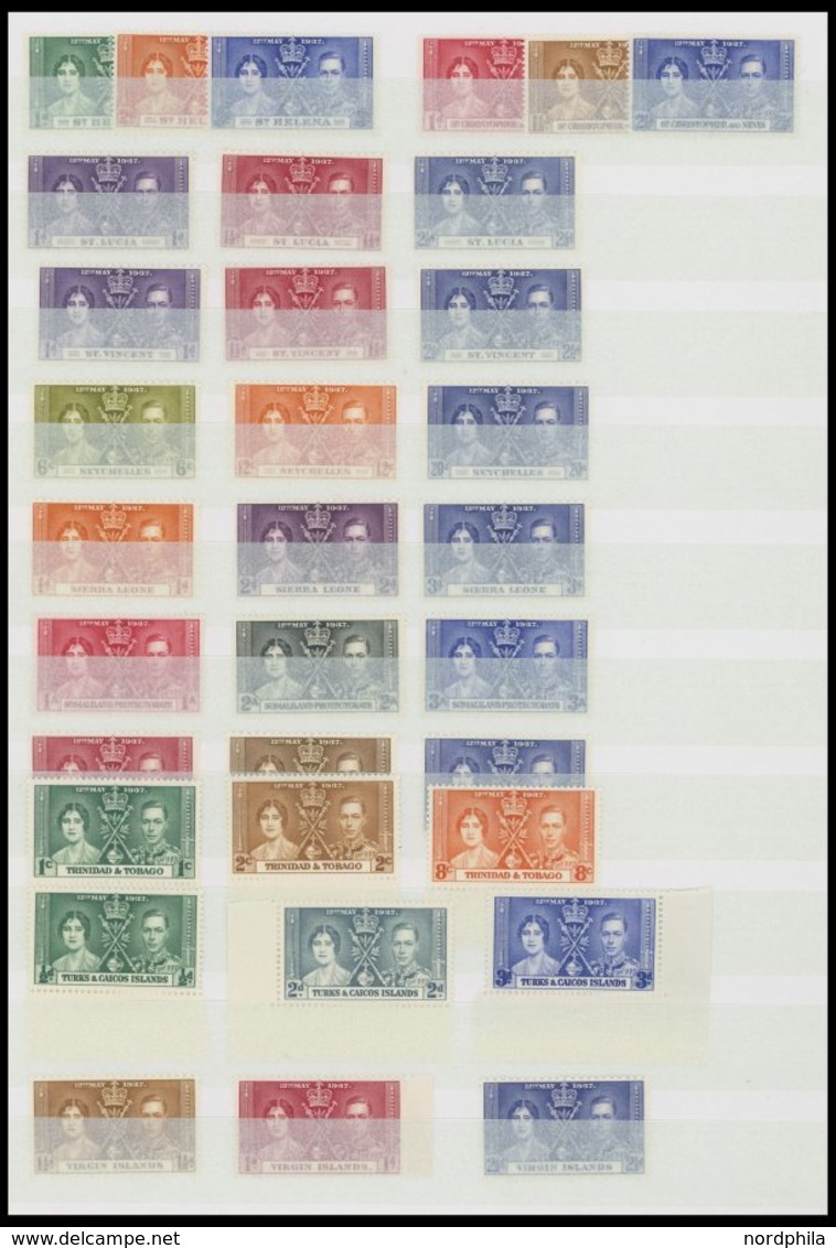 SLG. ÜBERSEE **, Britisch Commonwealth: 1937, Coronation, 42 Ausgaben (aus Aden - Virgin Islands), Insgesamt 122 Werte,  - Altri & Non Classificati