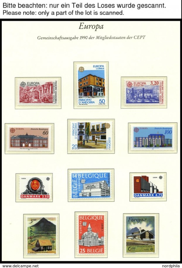 EUROPA UNION **, 1990, Postalische Einrichtungen, Kompletter Jahrgang, Pracht, Mi. 219.- - Collezioni
