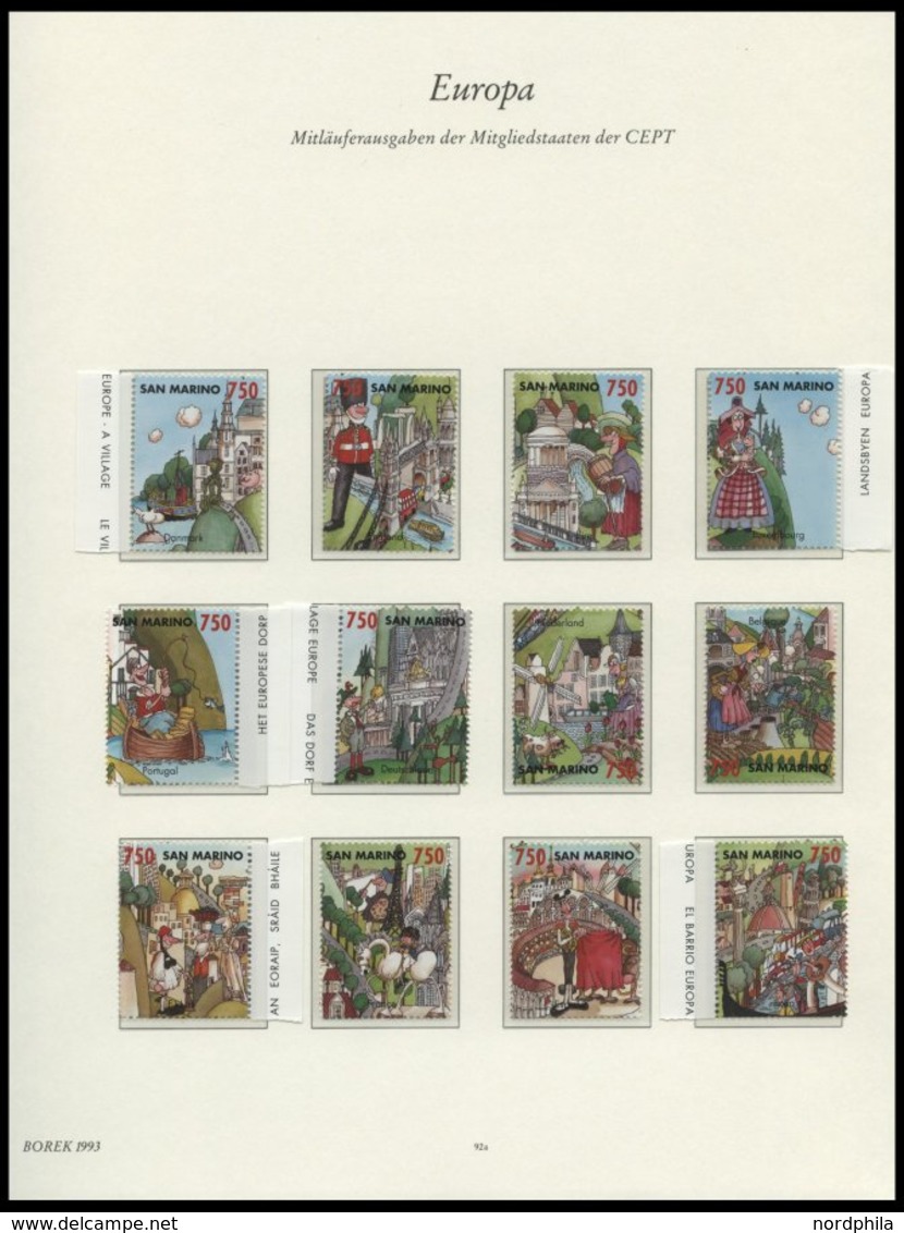 EUROPA UNION **, Postfrische Sammlung Sympathie- Und Mitläuferausgaben Von 1959-2005, Meist Nur Auf Borek Falzlosseiten, - Collections