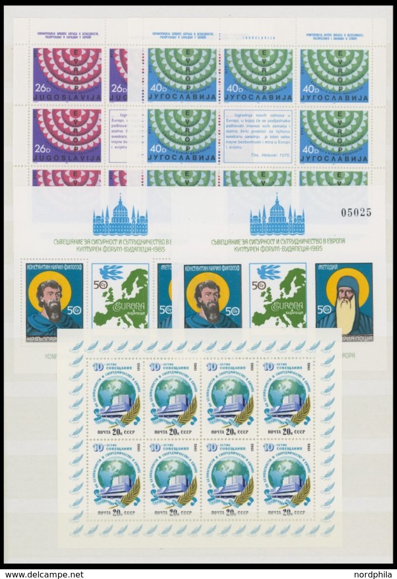 EUROPA UNION **, Postfrische Partie KSZE Von 1981-86 Mit Gezähnten Und Ungezähnten Blocks, U.a. Mit Bulgarien Block 158A - Collezioni