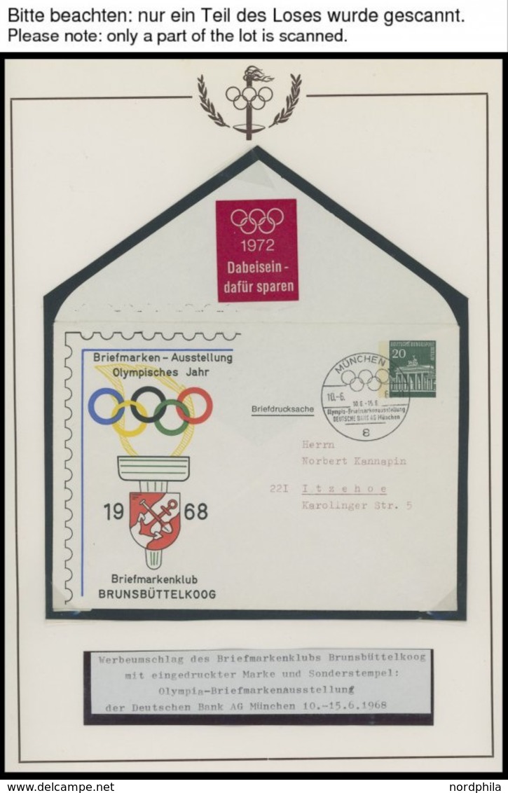 SPORT Brief,** , Dokumentation Olympische Spiele 1972, Dabei Diverse Belege Mit Ersttags-Sonderstempeln, Ansichtskarten, - 1990 – Italie