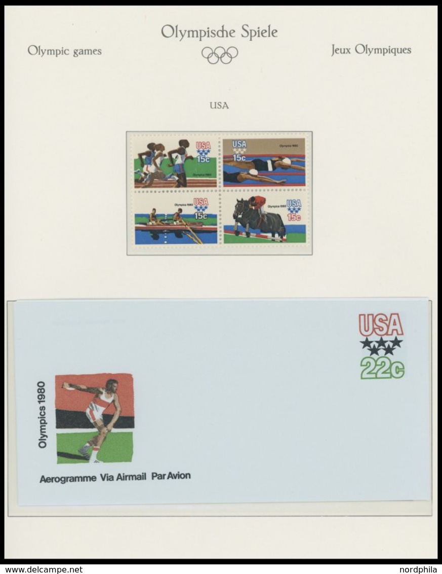 SPORT **,Brief , Olympische Spiele 1980 Im Spezialalbum Der Deutschen Sporthilfe, Mit Gezähnten Und Ungezähnten Werten U - 1990 – Italia
