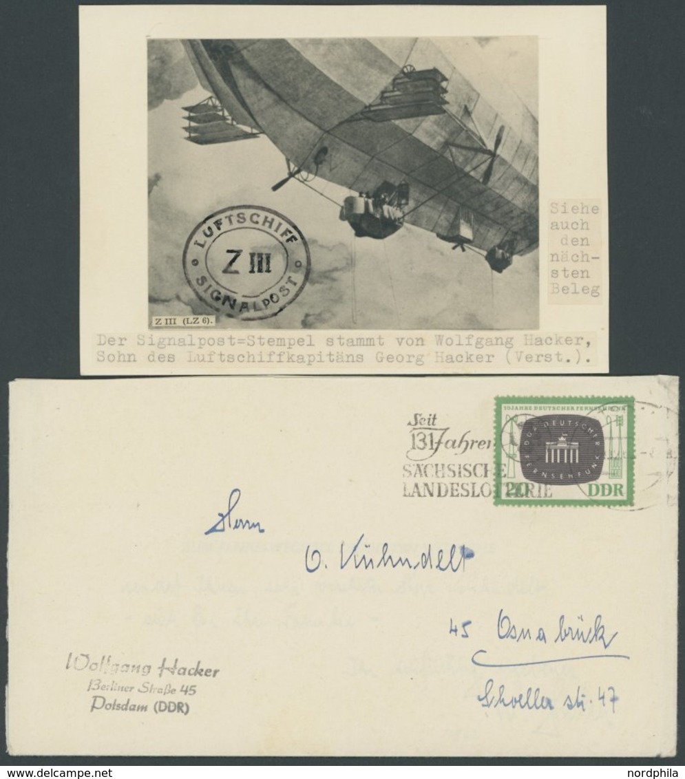 SONSTIGE MOTIVE 1962, Wolfgang Hacker, Sohn Des 1. Luftschiffkapitäns Georg Hacker, 2 Verschiedene Belege, Fast Nur Prac - Philately And Postal History