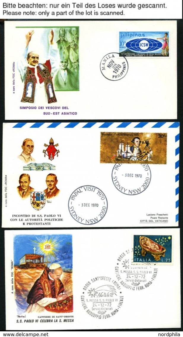 SONSTIGE MOTIVE 1964-72, Papst Pius VI, 150 Verschiedene Belege, Dabei Reisen Nach Afrika, Philippinen Etc., Dazu Aerogr - Filatelia E Storia Postale