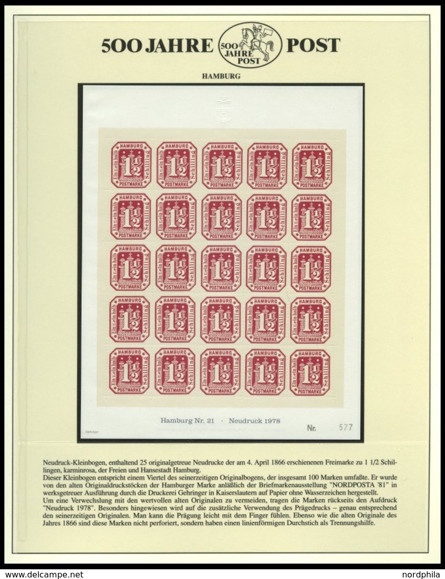 SONSTIGE MOTIVE **,Brief,o , 500 Jahre Post Auf Siegerseiten In 3 Alben Und Einem Leitzordner Mit Einzelmarken, Maximumk - Philately And Postal History