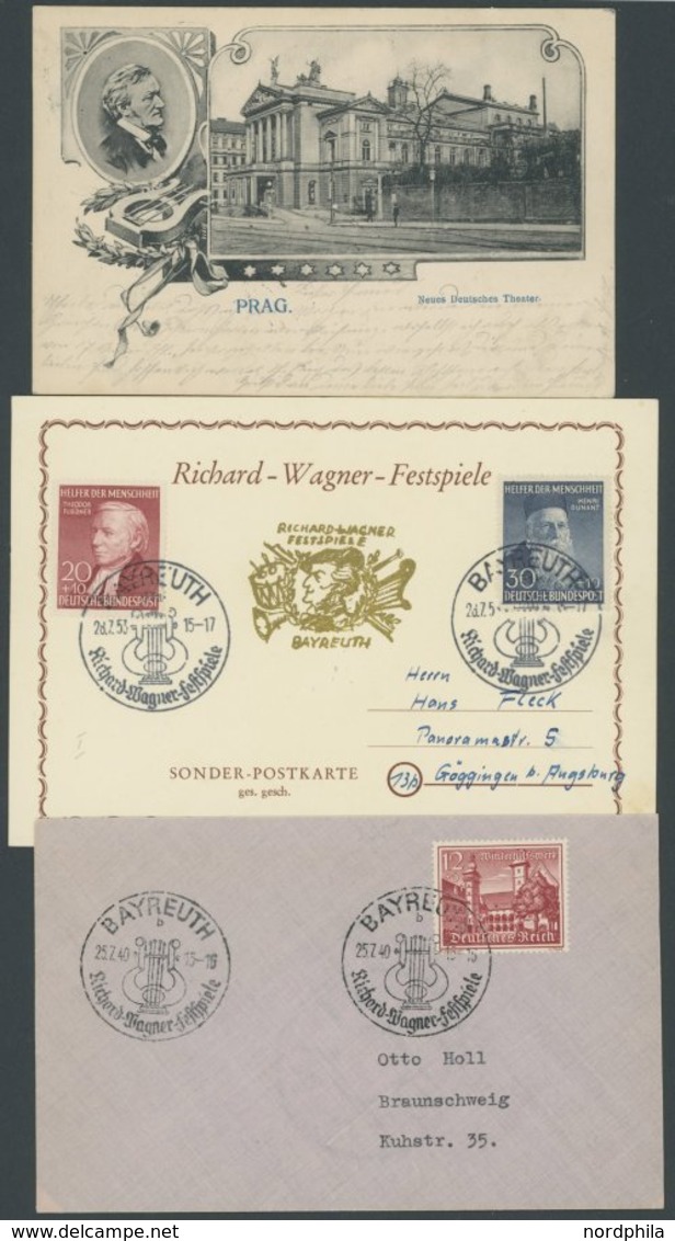 SONSTIGE MOTIVE 1903/33, Richard Wagner, 4 Verschiedene Belege, Pracht - Philatélie Et Histoire Postale