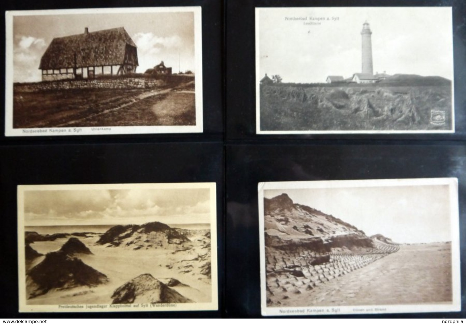 DEUTSCHLAND ETC. SYLT - Kampen, Sammlung Von 57 Verschiedenen Ansichtskarten Im Briefalbum, Dabei 2 Farbige - Altri & Non Classificati