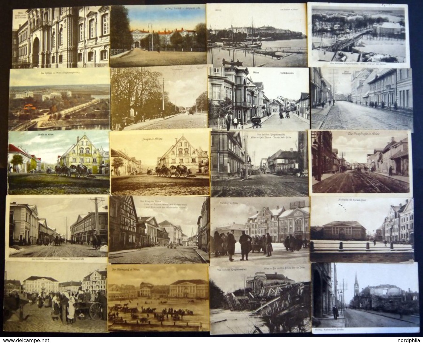 ALTE POSTKARTEN - LETTLAN MITAU, 68 Verschiedene Ansichtskarten Mit Teils Seltenen Motiven, Alles Feldpostkarten Von 191 - Lettonia