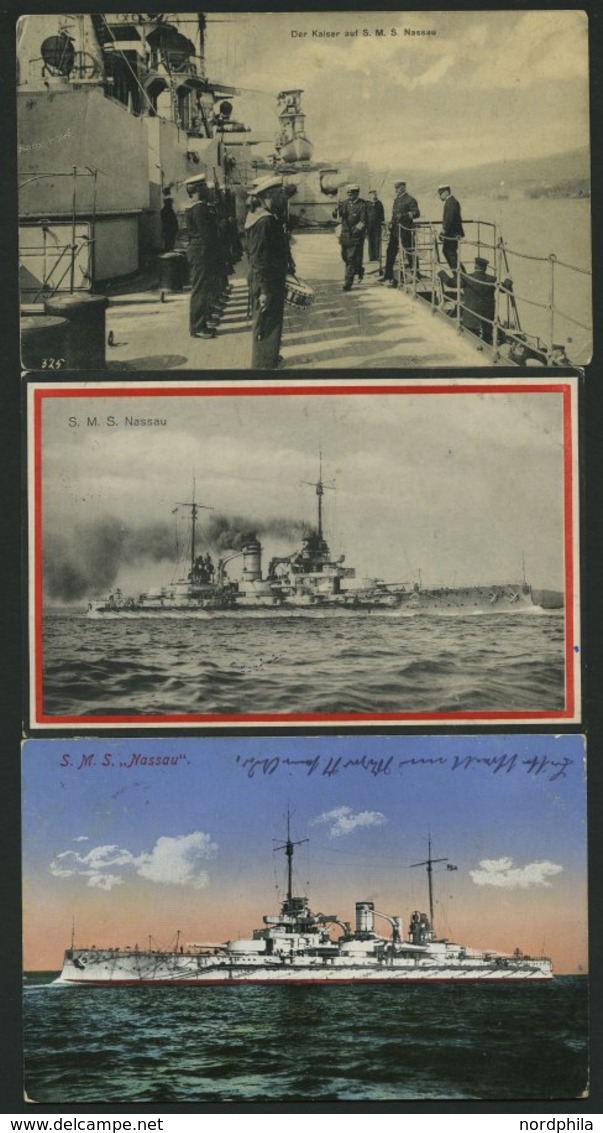 MSP VON 1914 - 1918 S.M.S. Nassau, 3 Verschiedene Gebrauchte Ansichtskarten, Pracht - Guerre