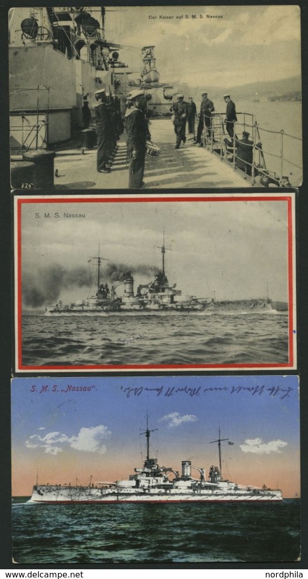 MSP VON 1914 - 1918 S.M.S. Nassau, 3 Verschiedene Gebrauchte Ansichtskarten, Pracht - Guerra