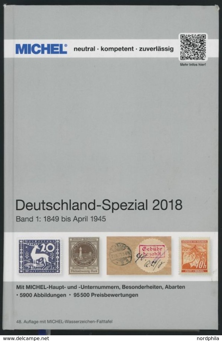 PHIL. KATALOGE Michel: Deutschland-Spezial Katalog 2018, Band 1, 1849 Bis April 1945, Alter Verkaufspreis: EUR 89.90 - Philately