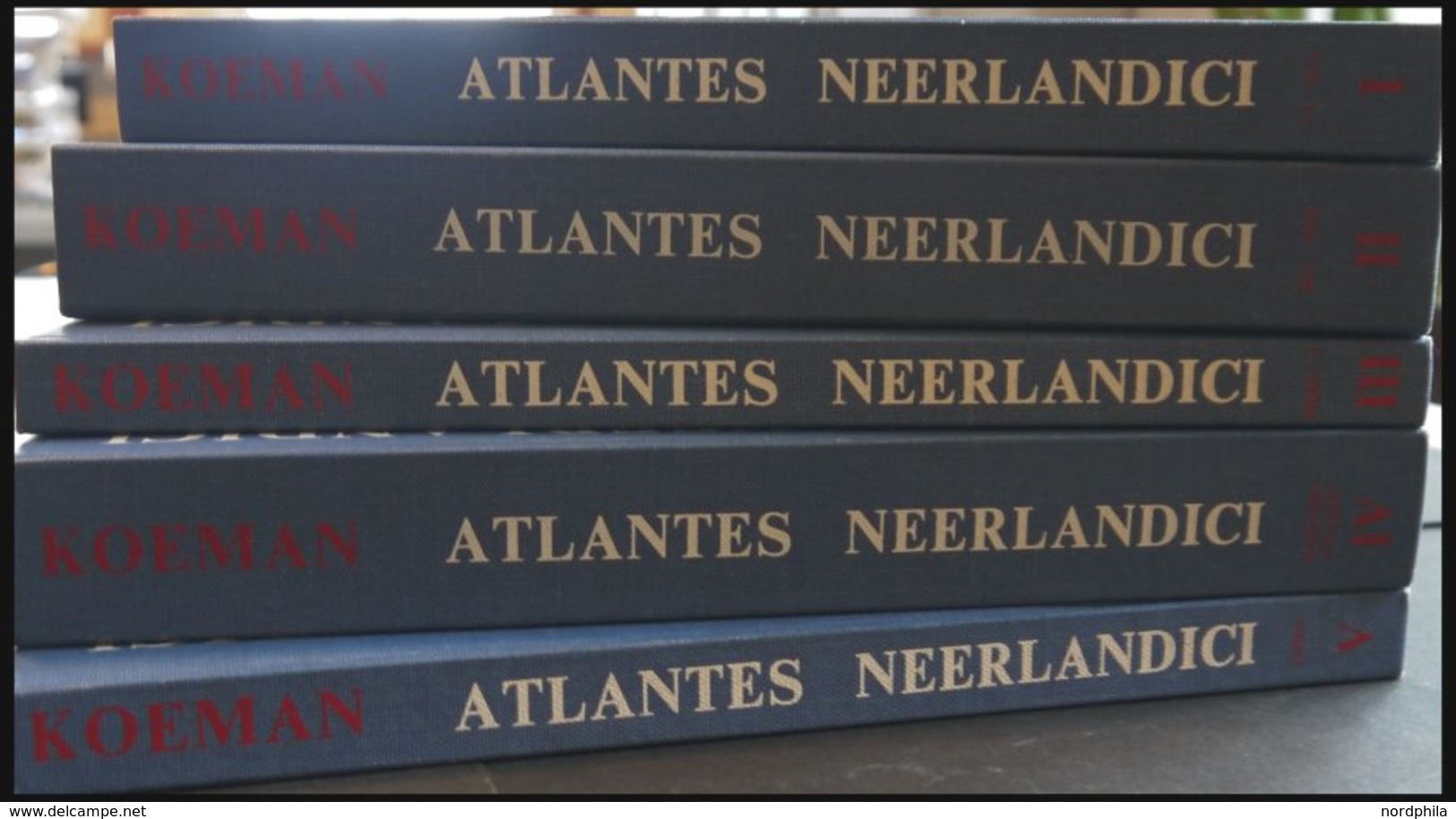 SACHBÜCHER Atlantes Neerlandici, Bibliography, Koeman Cornelis, 1967-1971, 5 Vols., Hardcover, Atlantes Neerlandici: Bib - Otros & Sin Clasificación
