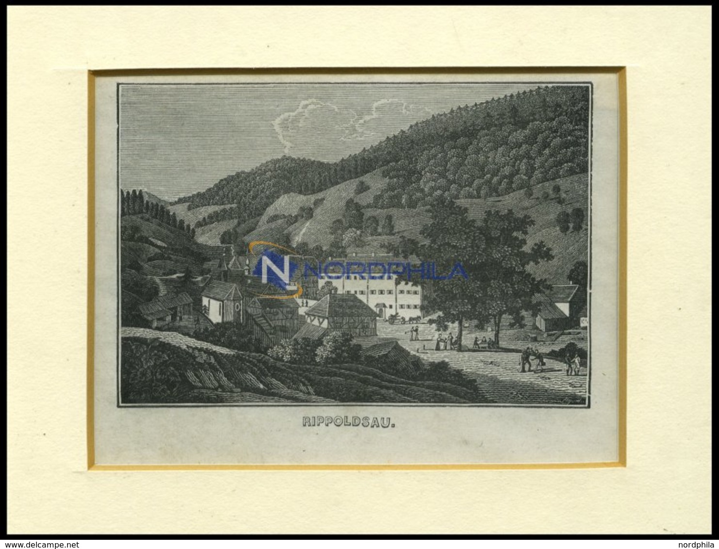 BAD RIPPOLDSAU, Gesamtansicht, Holzstich Von Heunisch Um 1840 - Lithographies