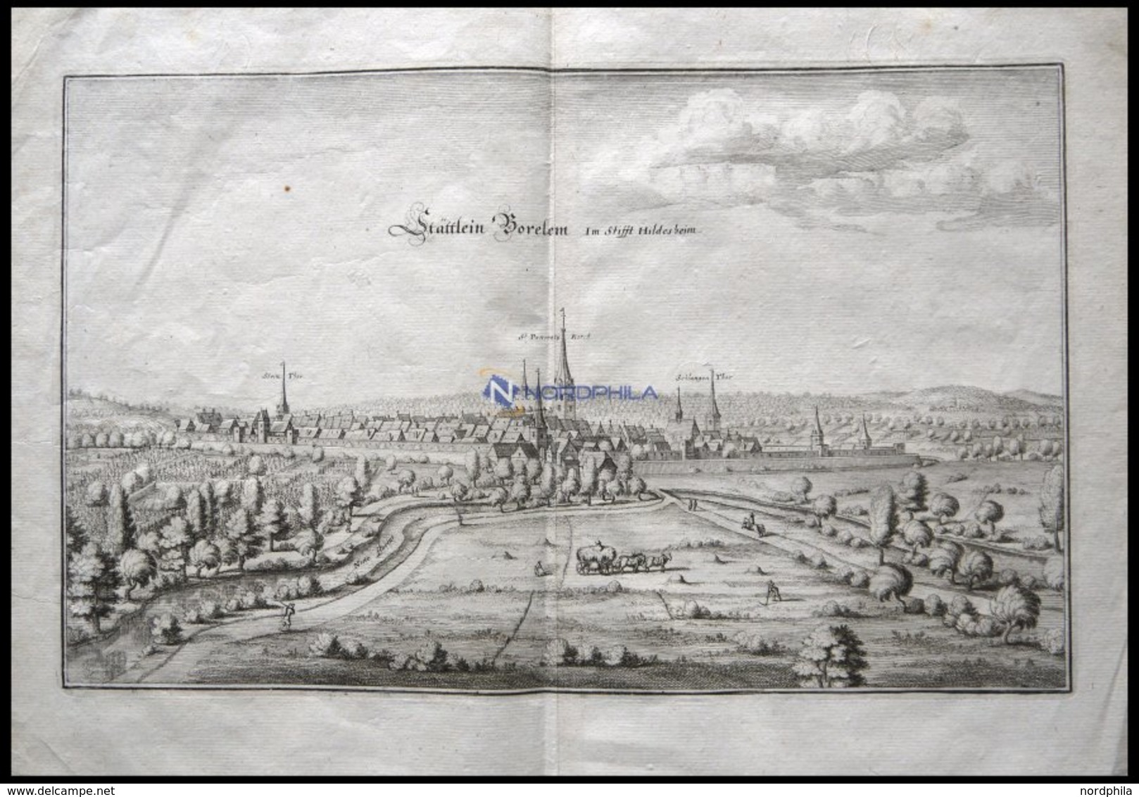 BORELEM, Gesamtansicht, Kupferstich Von Merian Um 1645 - Litografía