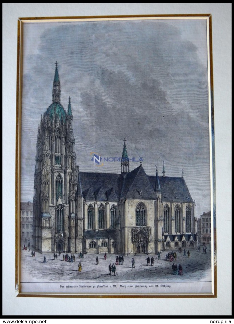 FRANKFURT/MAIN: Der Restaurierte Kaiserdom, Kolorierter Holzstich Von Dahling Um 1880 - Litografia