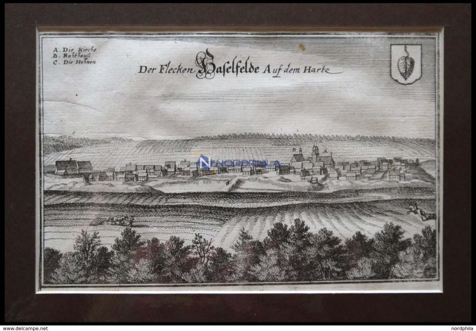 HASSELFELDE, Gesamtansicht, Kupferstich Von Merian Um 1645 - Lithographies