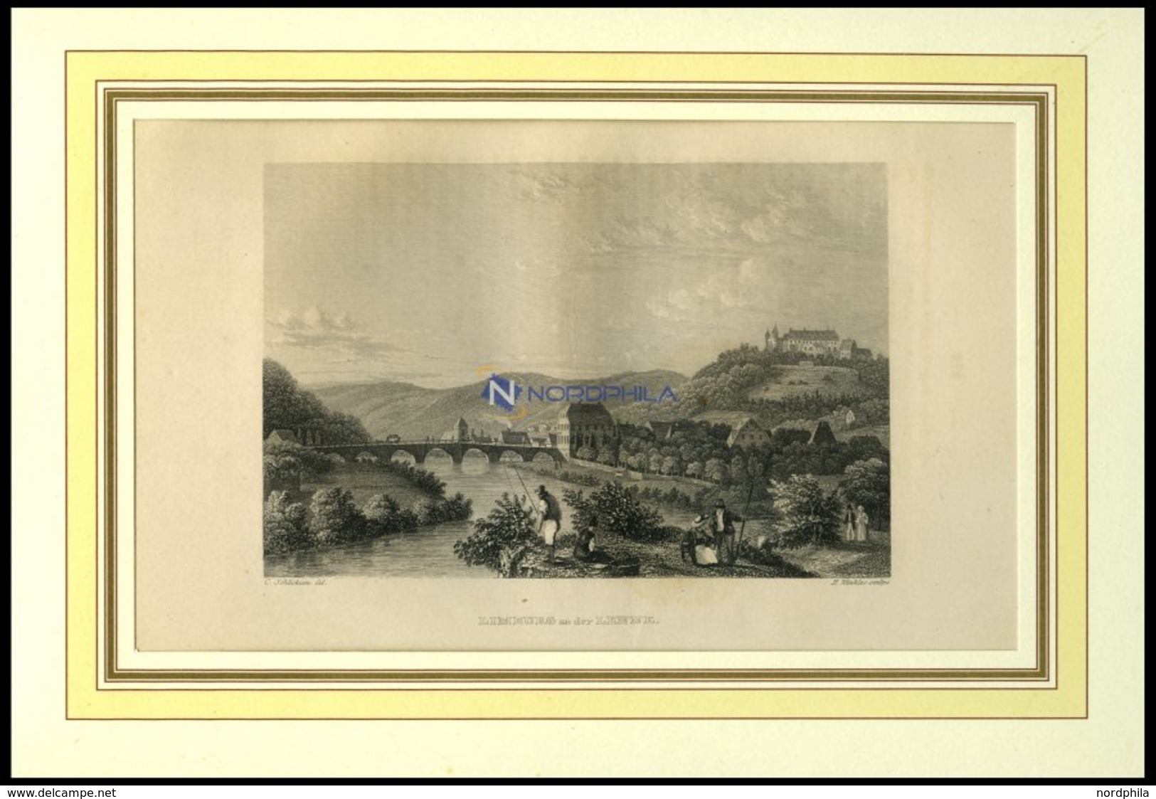 LIMBURG, Gesamtansicht, Stahlstich Von Schlickum/Winkles Um 1840 - Litografía