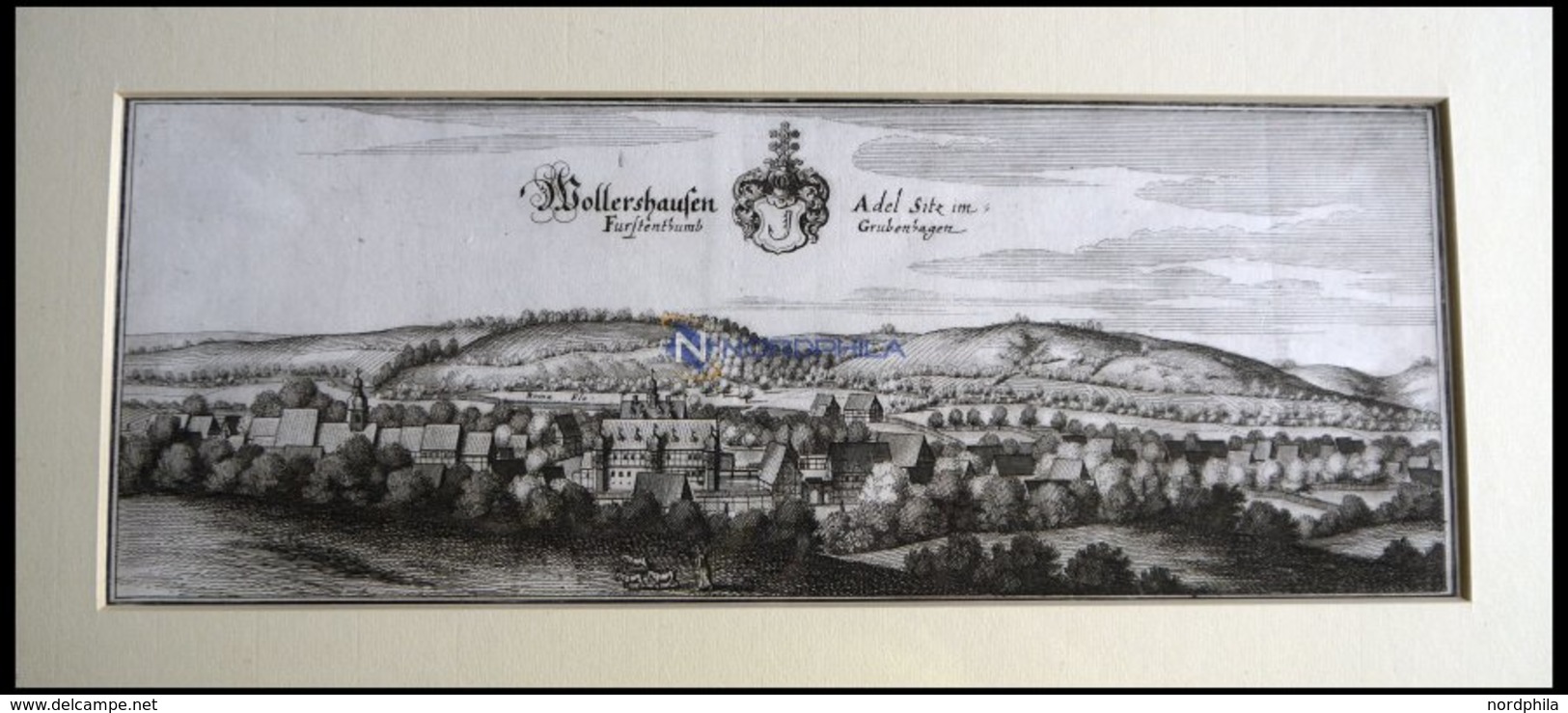 WOLLERSHAUSEN, Gesamtansicht, Kupferstich Von Merian Um 1645 - Litografía