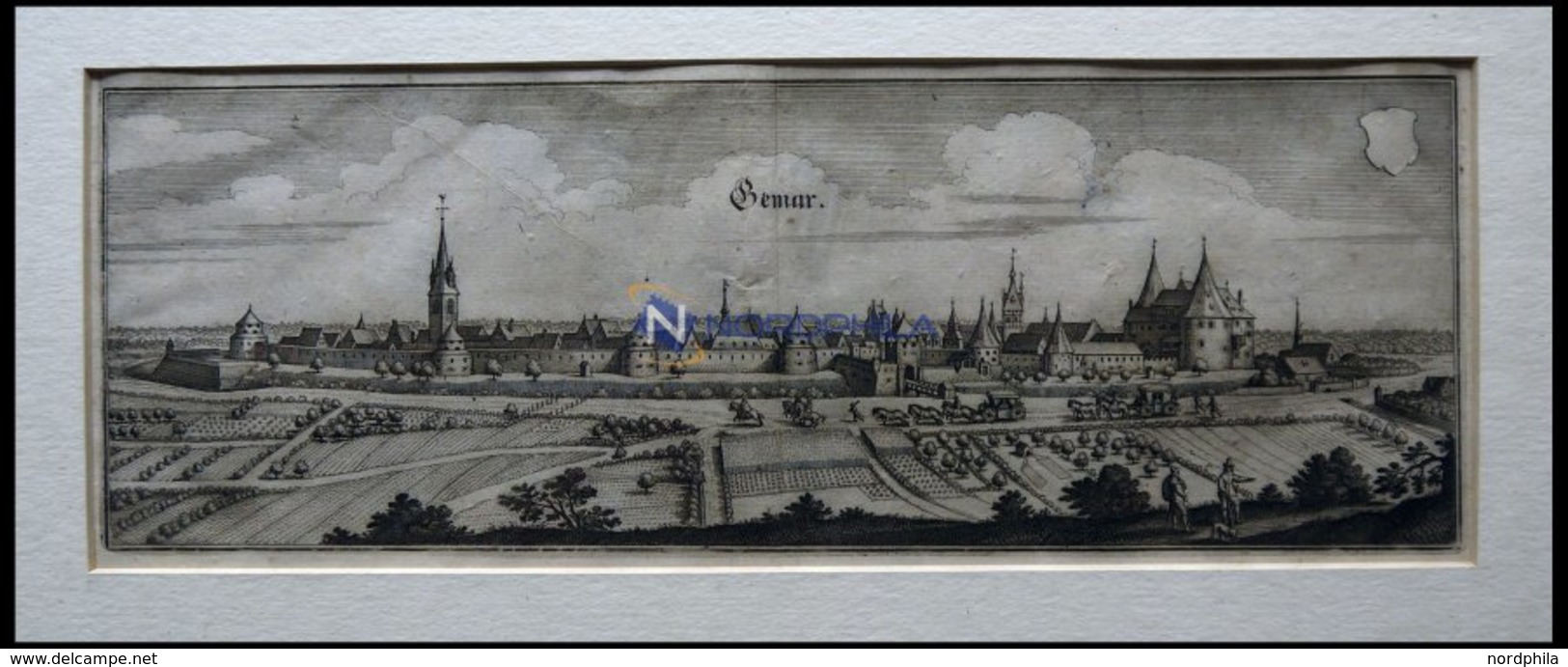 GEMAR, Gesamtansicht, Kupferstich Von Merian Um 1645 - Litografia