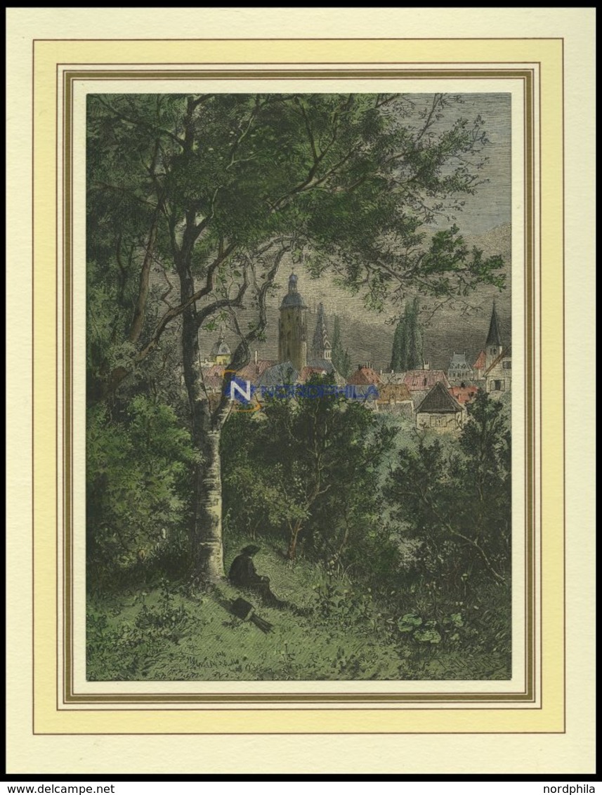 WEISSENBURG/ELS., Teilansicht, Kolorierter Holzstich Um 1880 - Lithographies
