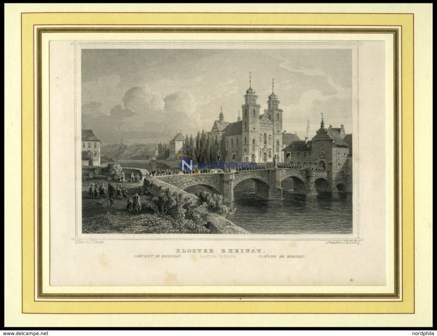 KLOSTER RHEINAU/KANTON ZÜRICH, Stahlstich Von Lange/Kolb Um 1840 - Litografia