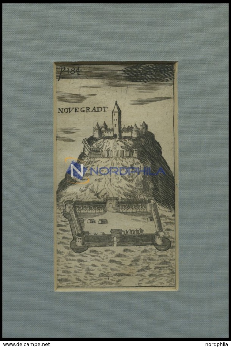NOVIGRAD: Die Festung, Kupferstich Um 1685 - Lithographien