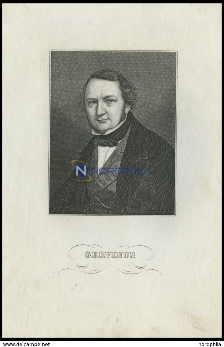 Georg Gottfried Gervinus, Historiker, Stahlstich Um 1840 - Lithographies