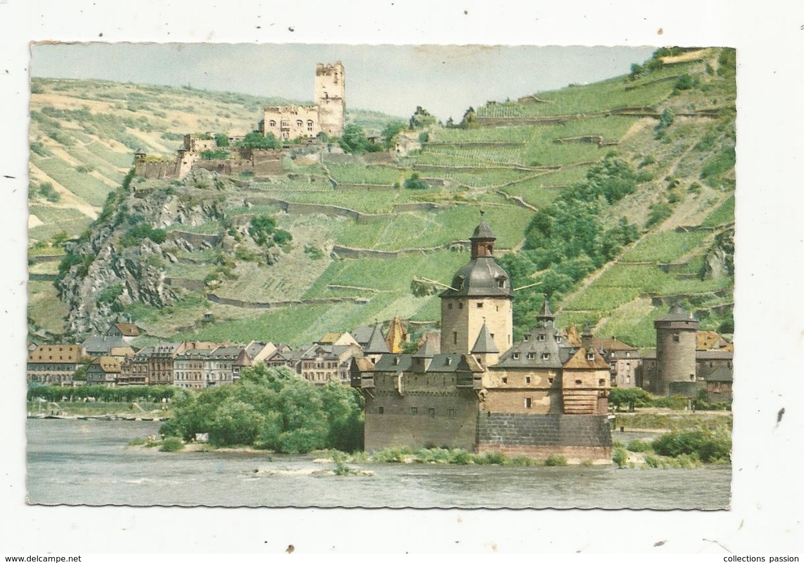 Cp, Allemagne ,  Die Pfalz Bei KAUB Und Burg Gutenfels ,  Vierge - Kaub